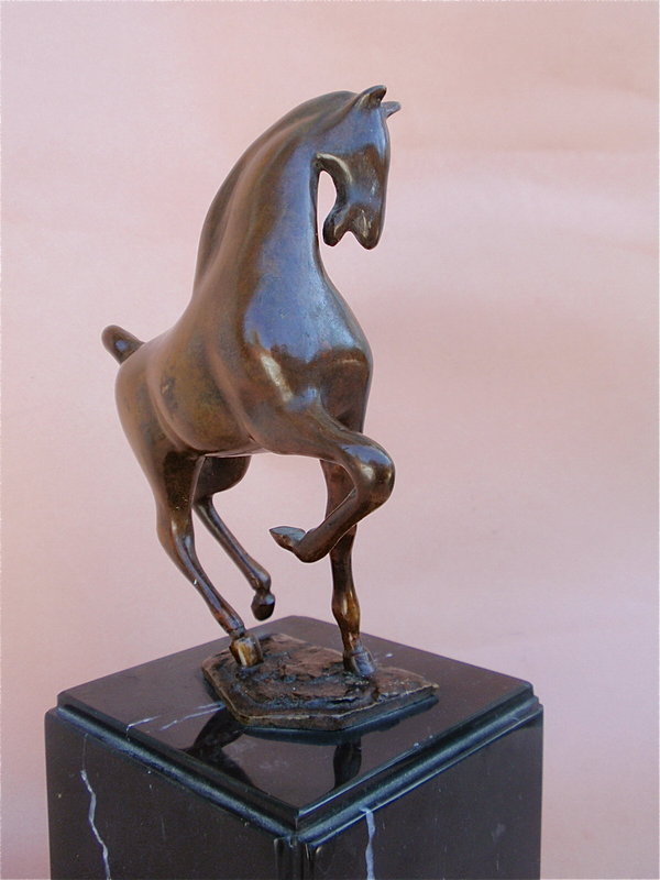 Mexican Modernist H. Juarez bronze horse sculpture
