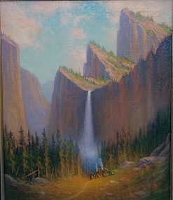 James Everett Stuart Yosemite Falls Indian camp 1914