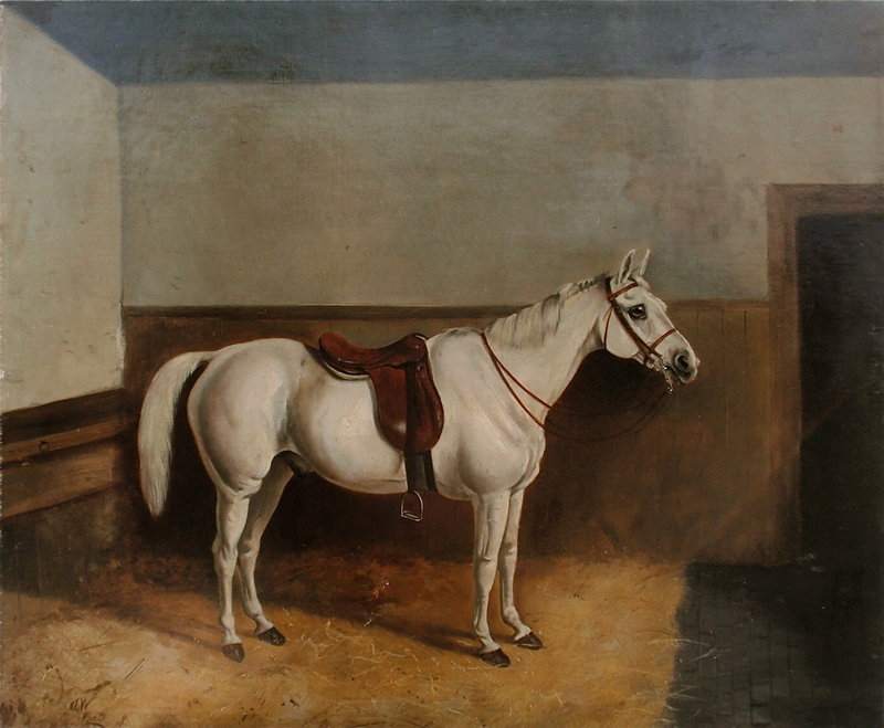 Portrait Horse In Stable W. Bath English c.1880