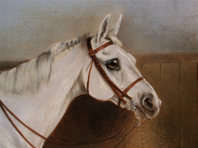 Portrait Horse In Stable W. Bath English c.1880