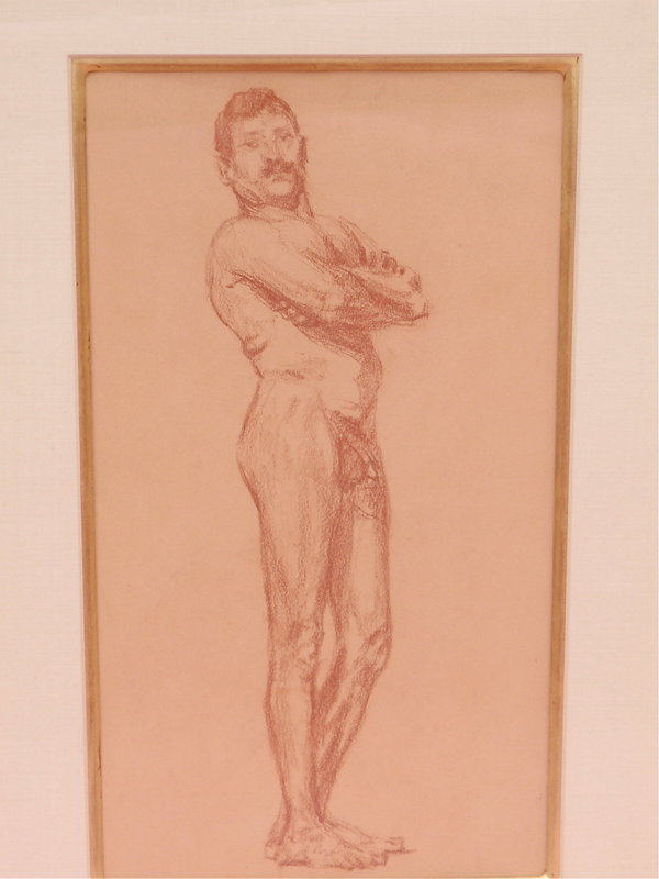Eanger Irving Couse original drawing male nude