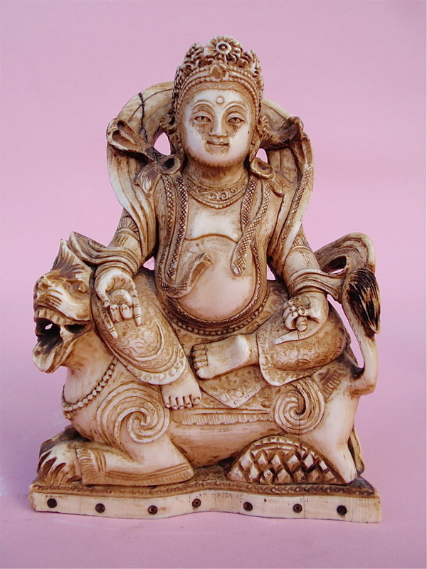 Antique Tibetan Chinese Ivory Vaishravana Buddha