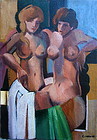 Claude Lacaze French Cubist modernist nudes