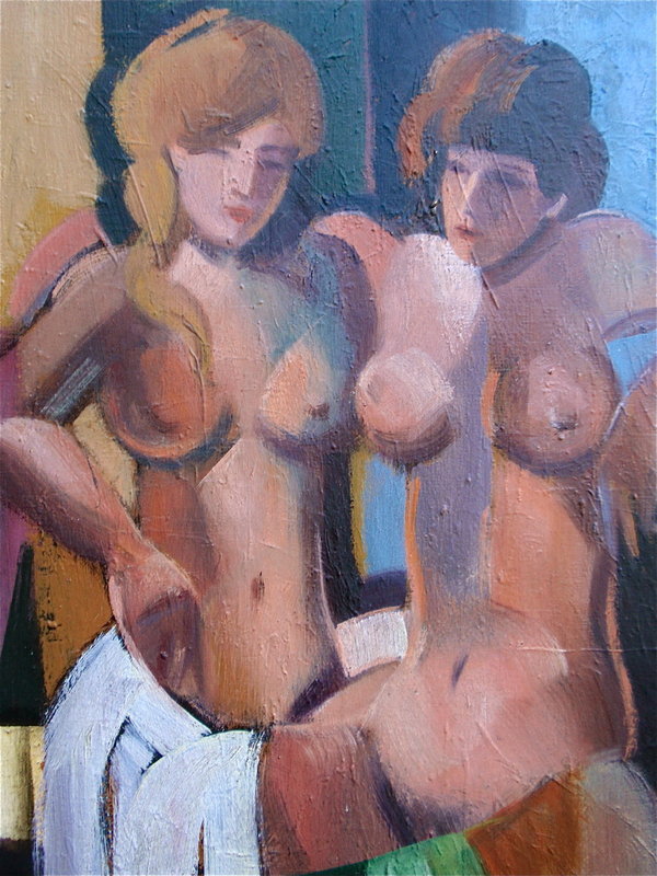Claude Lacaze French Cubist modernist nudes