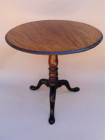 Antique Irish Chippendale carved tilt top tea table