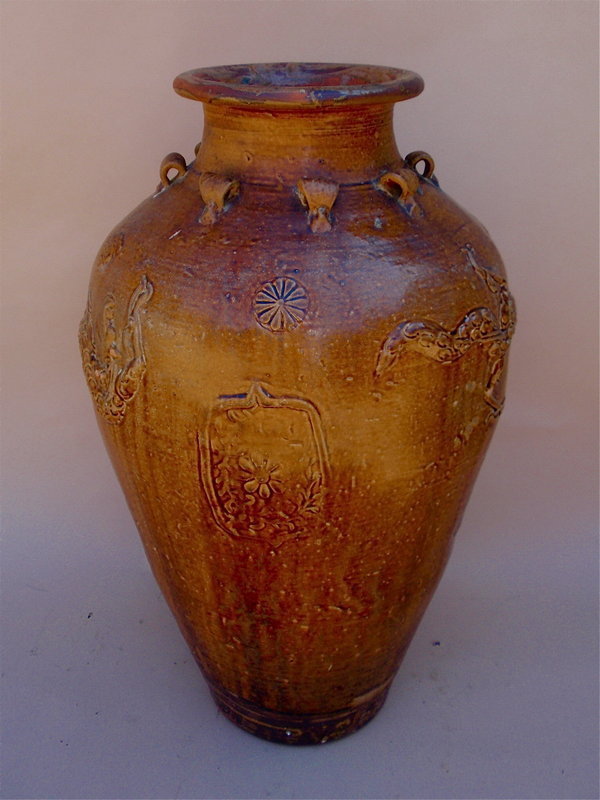 Chinese Ming Dynasty storage Jar Dragon 35 in.