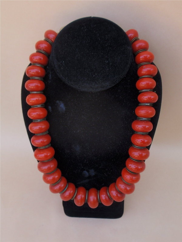 Antique natural coral bead Tibetan tribal Necklace