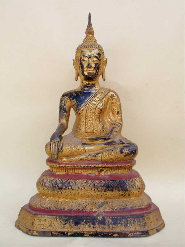 Antique Gilt Bronze Buddha Thailand