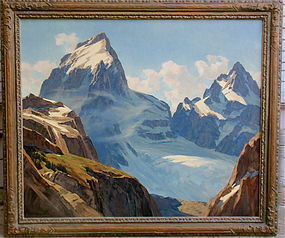 Leland Curtis Teton Glacier Wyoming Oil Painting