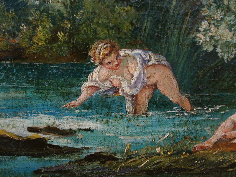 François Boucher bathers in a stream oil painting 1700s