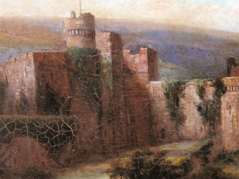 David Cox oil painting Manorbier Castle Wales
