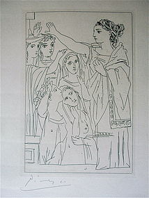 Pablo Picasso Oath the Women of Lysistrata etching