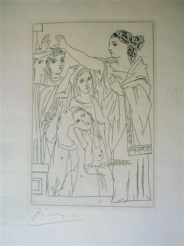 Pablo Picasso Oath the Women of Lysistrata etching