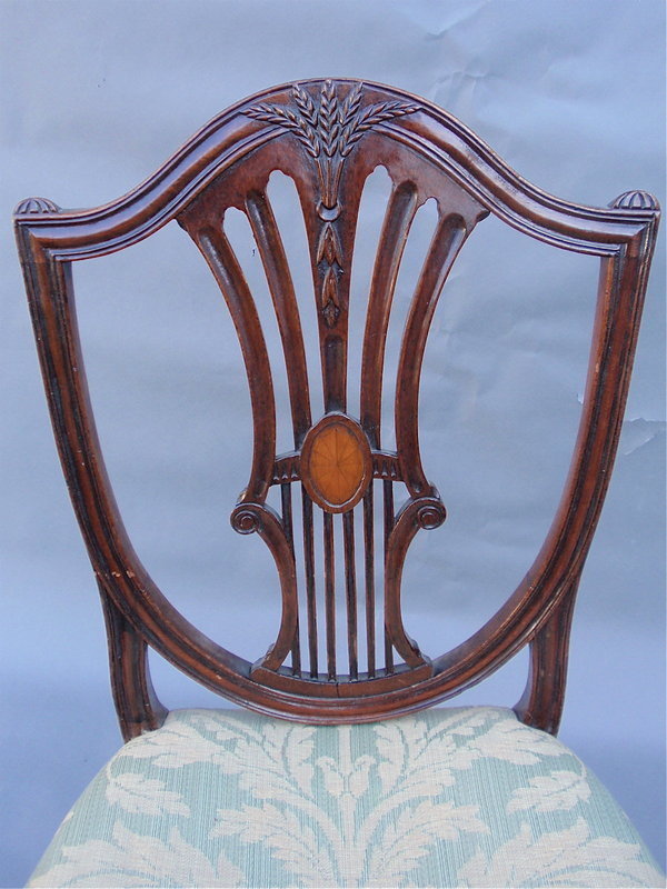 American Federal carved shield back chair c.1830