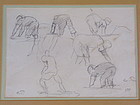 Camille Pissarro pencil drawing figural study 1890