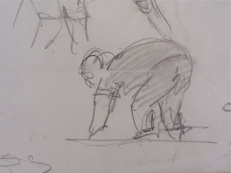 Camille Pissarro pencil drawing figural study 1890