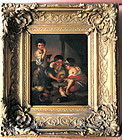 Italian oil painting street boys playing dice