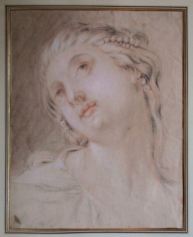 Francois Boucher Old Master drawing woman