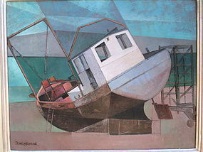 Dennis H. Osborne trawler cubist modernist painting