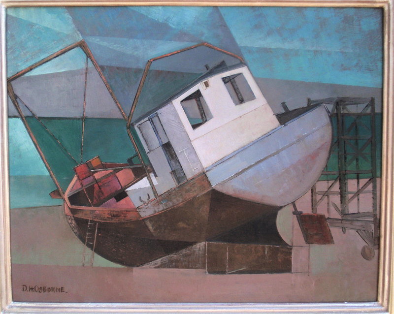 Dennis H. Osborne trawler cubist modernist painting