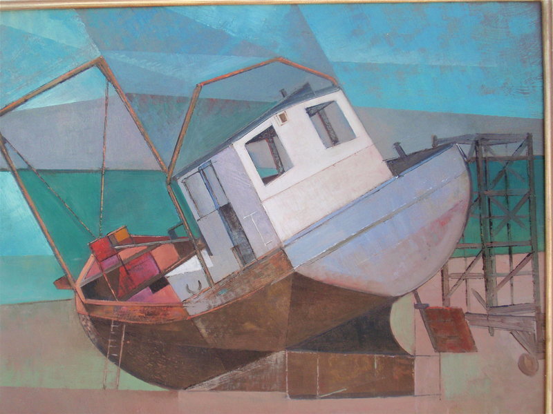 Dennis H. Osborne trawler cubist modernist painting