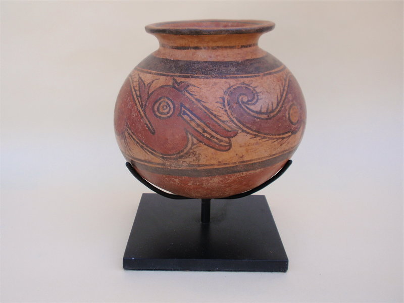 Pre Columbian pottery jar or bowl Mayan.
