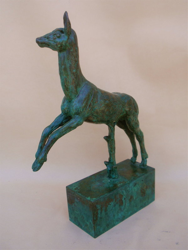 Carl Milles Bronze sculpture leaping Deer