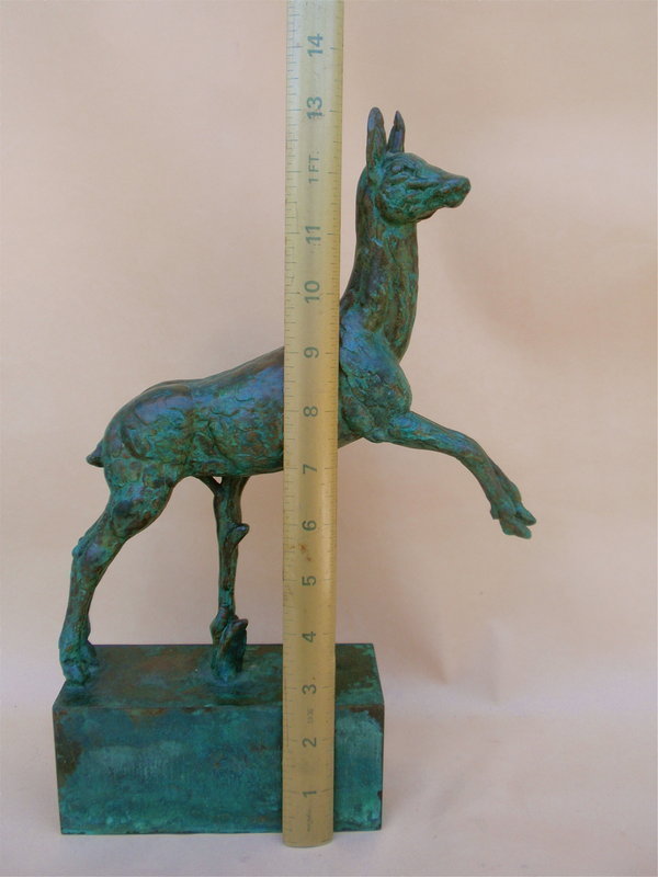 Carl Milles Bronze sculpture leaping Deer