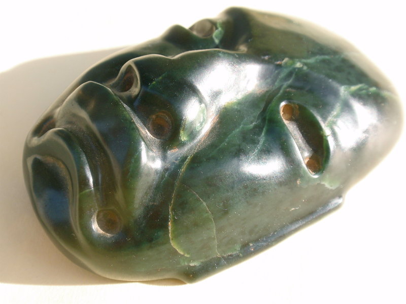 Olmec jade mask pendant pre columbian art