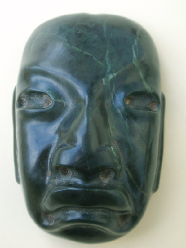 Olmec jade mask pendant pre columbian art