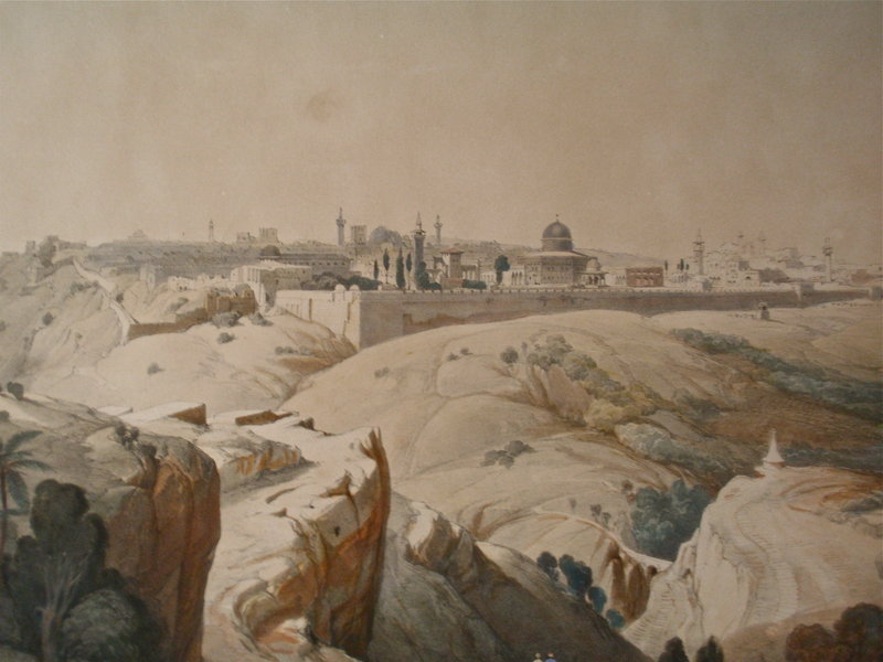 Jerusalem From Mt Olives David Roberts litho 1842