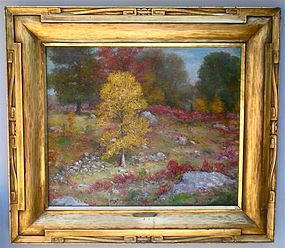 Impressionist Fall Landscape Connecticut Henry H. Ahl