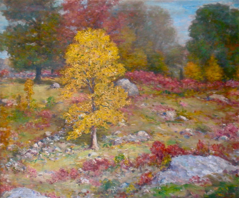 Impressionist Fall Landscape Connecticut Henry H. Ahl