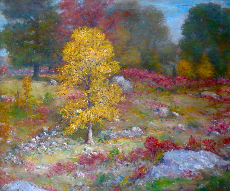 Impressionist Fall Landscape Connecticut Henry H. Ahl