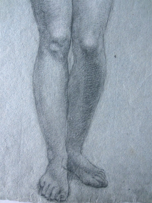 Antique Female Nude Drawing France 19th century
