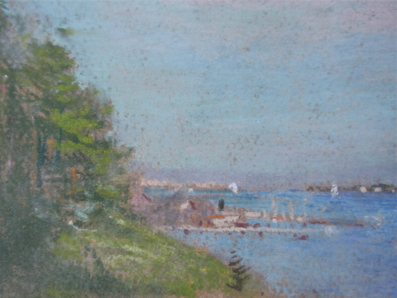 Frederick Wagner bay landscape sail boats American Impressionism