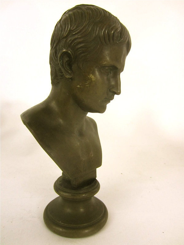 Antique Bronze portrait bust of a young Roman man