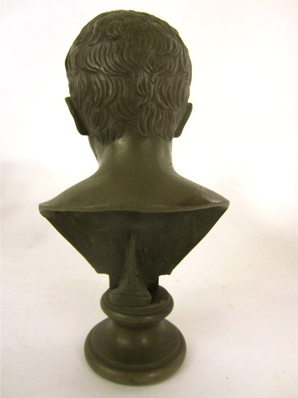 Antique Bronze portrait bust of a young Roman man