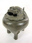 Antique Chinese Bronze Foo Dog Censer Incense burner