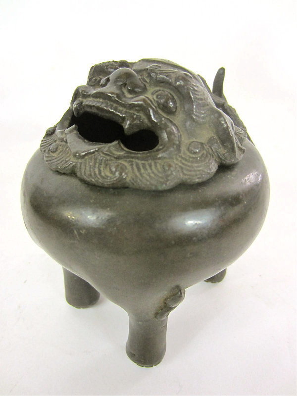 Antique Chinese Bronze Foo Dog Censer Incense burner