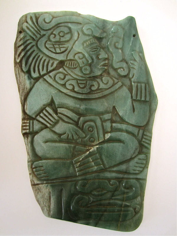 Mayan Jade pectoral plaque classic period.