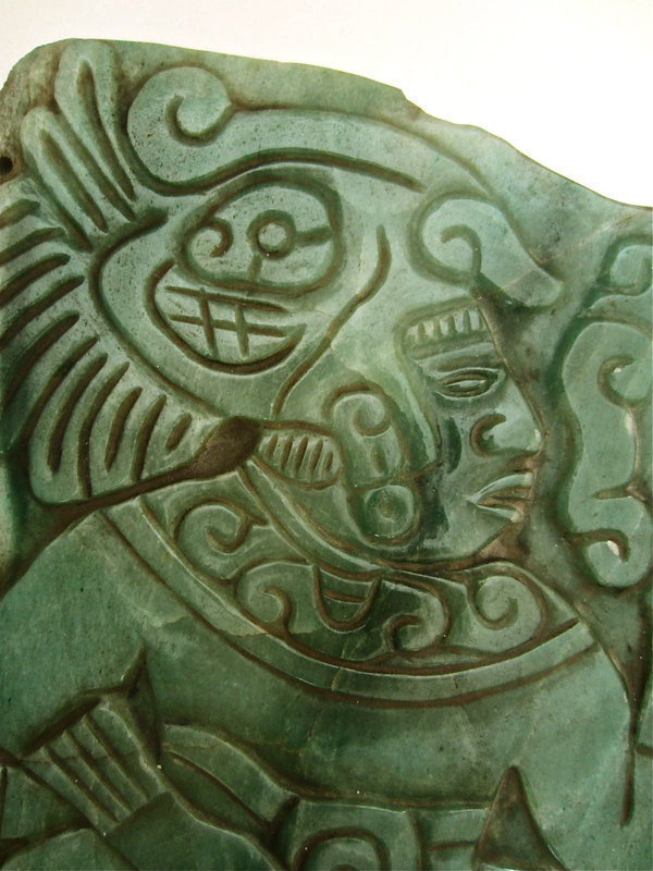 Mayan Jade pectoral plaque classic period.