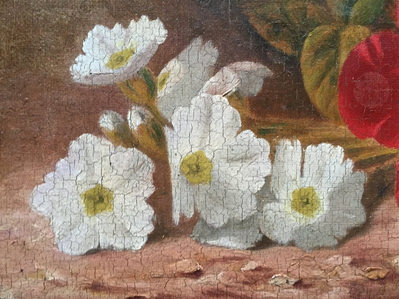 Oil Painting Chinese Hibiscus by W. Revell 1888