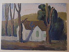 Harold Davies Fauvist Landscape with House