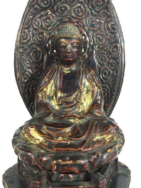 Japanese Buddha Gilt Lacquer Carved wood
