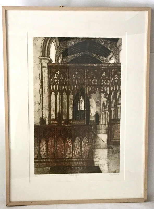 Etching Valerie Thornton Gothic Interior