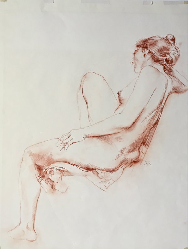 Nude Drawing Reclining Woman R Chatfield