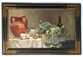 Italian Oil Painting Still Life Table setting