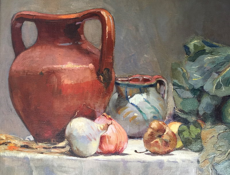 Italian Oil Painting Still Life Table setting