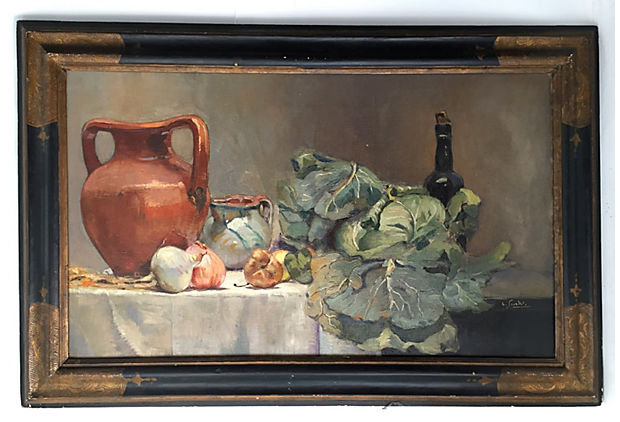 Italian Oil Painting Still Life Table setting